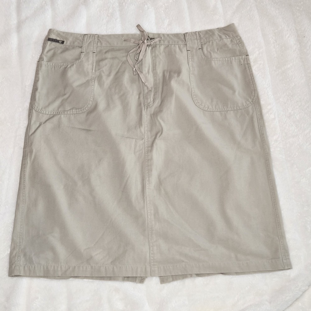 Vintage Cotton Ginny Khaki Safari Cotton Skirt‎ PLUS SIZE SZ 20